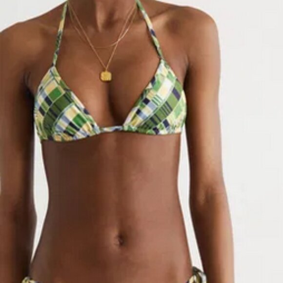 Faithfull the Brand Other - Faithfull The Brand Womens Jaqueline Printed Lined Swim Top Green Multi Print